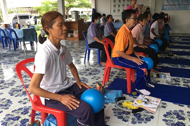 Older adults in Thailand taking part in Self-Sustained Movement Training to improve their health.