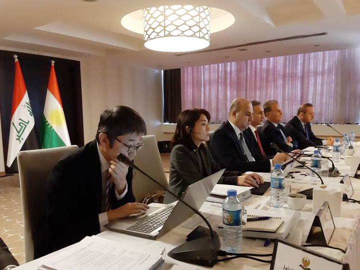 Kubo, participating in a meeting the members of the Kurdistan Region government. 