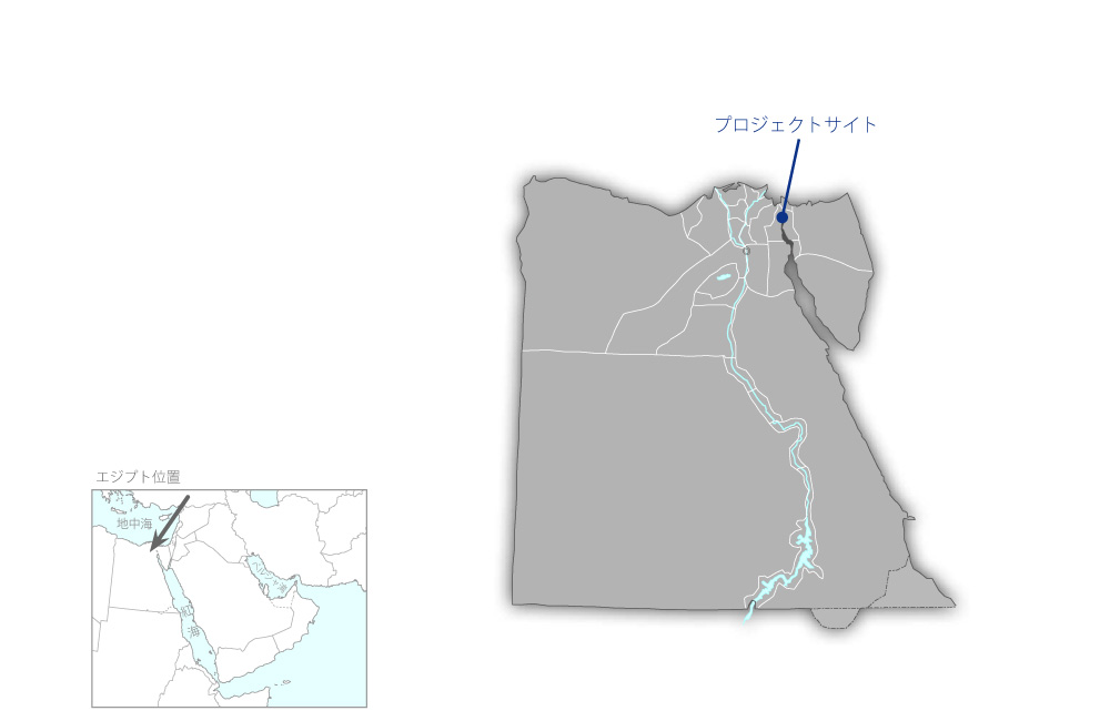 スエズ運河架橋拡充計画の協力地域の地図