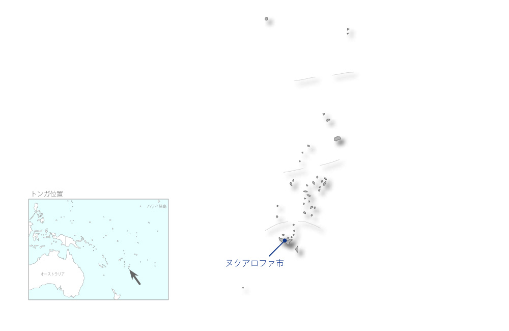 ヌクアロファ上水道整備計画の協力地域の地図