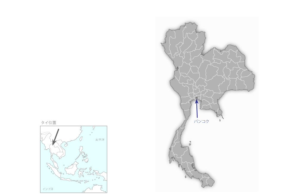 パトムワン工業高等専門学校拡充計画の協力地域の地図