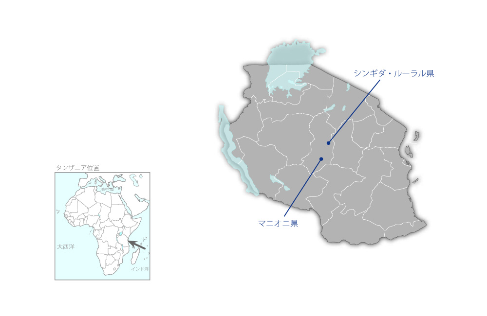 中央高原地域飲料水供給計画（第2期）の協力地域の地図