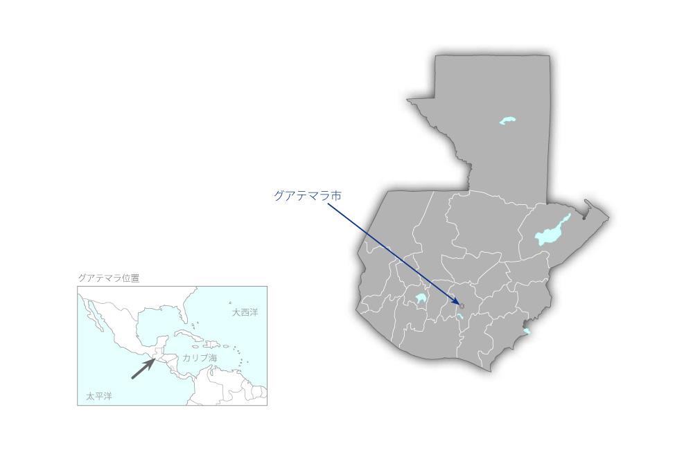 国家文民警察学校機材整備計画の協力地域の地図