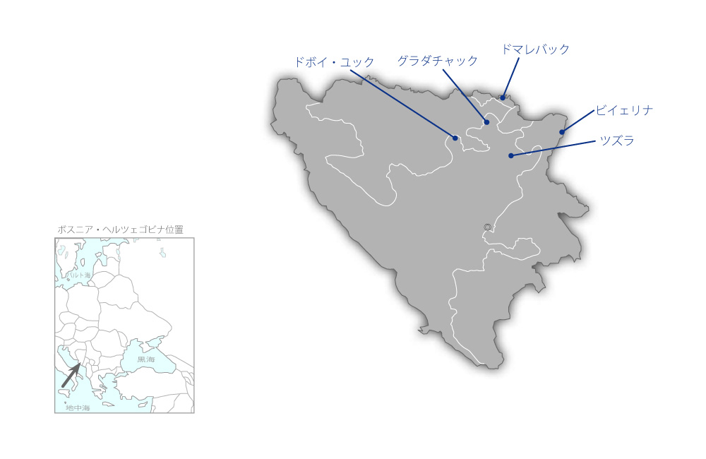 初等学校建設計画（第2期）の協力地域の地図