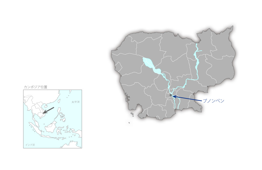 プノンペン市周辺村落給水計画（第2期）の協力地域の地図