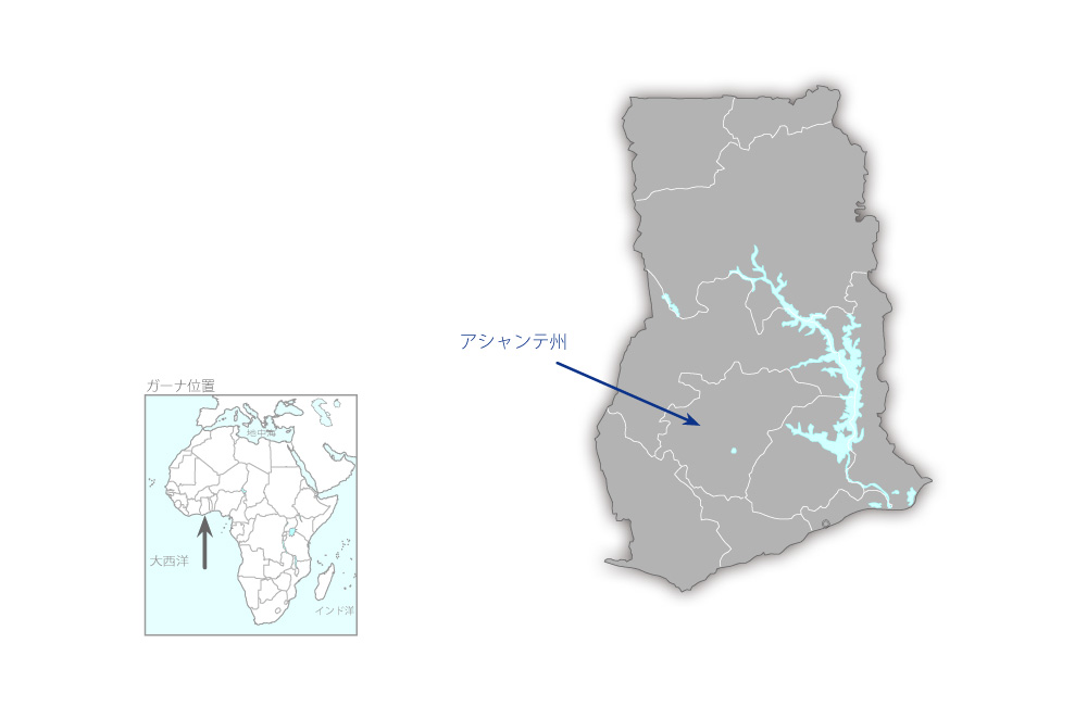 地方電化計画（2003年度・第2期）の協力地域の地図