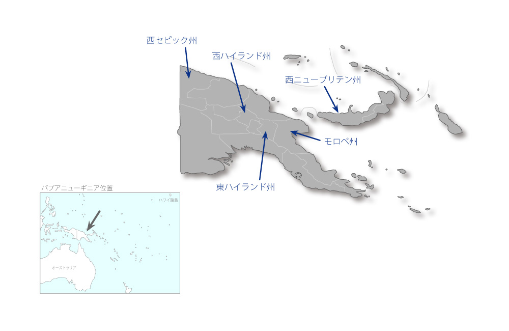 国営ラジオ放送局機材整備計画の協力地域の地図