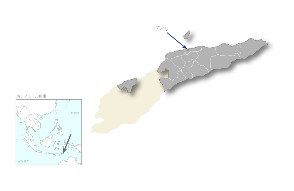 ディリ配電網改修計画の協力地域の地図