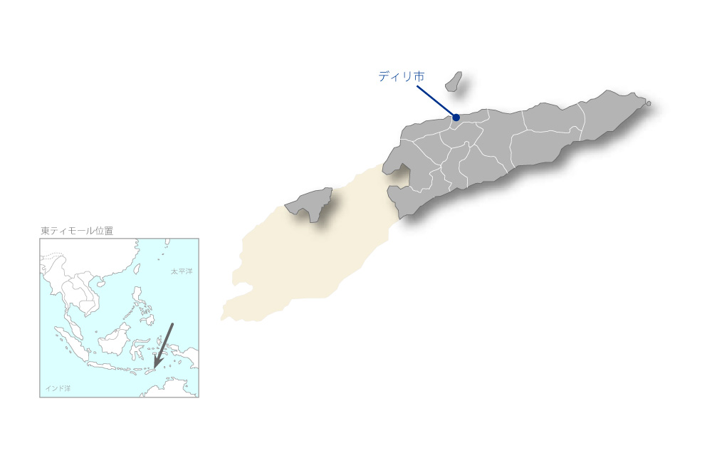 ディリ上水整備計画の協力地域の地図