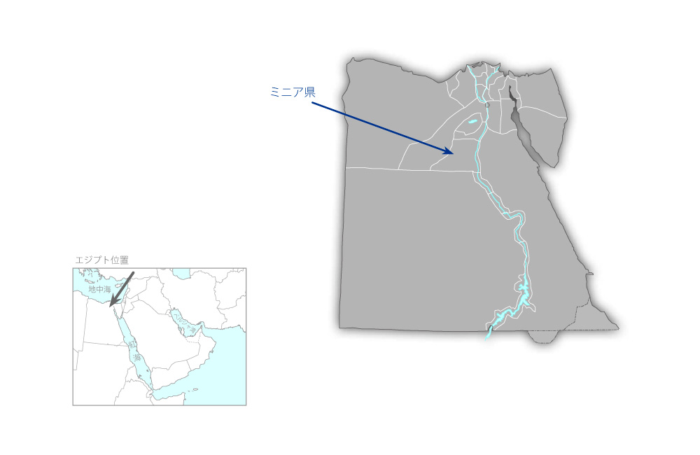 バハルヨセフ灌漑用水路サコーラ堰改修計画の協力地域の地図