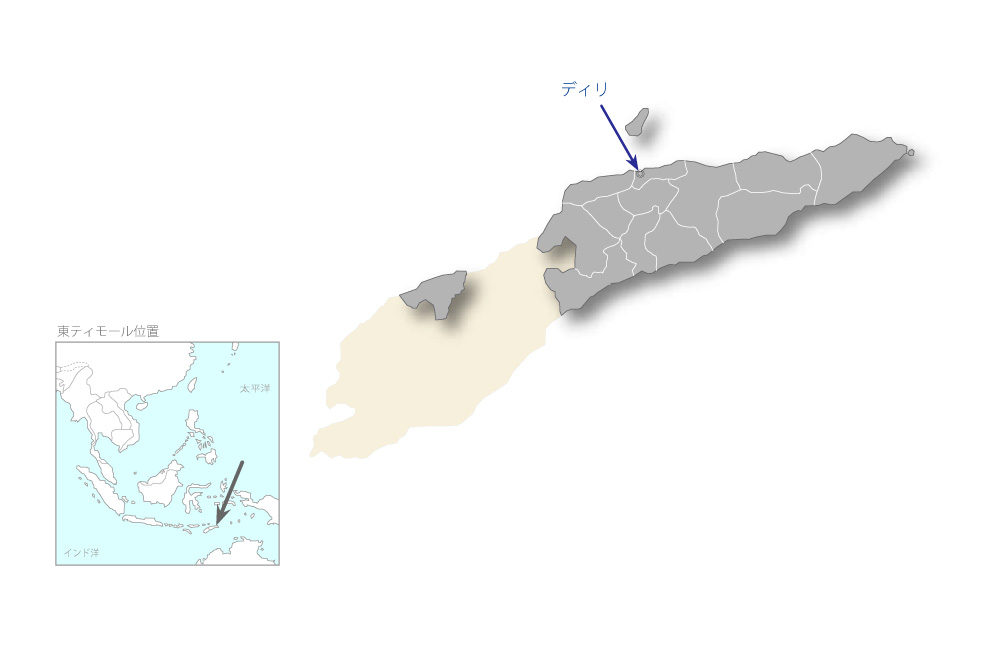 ディリ電力復旧計画の協力地域の地図