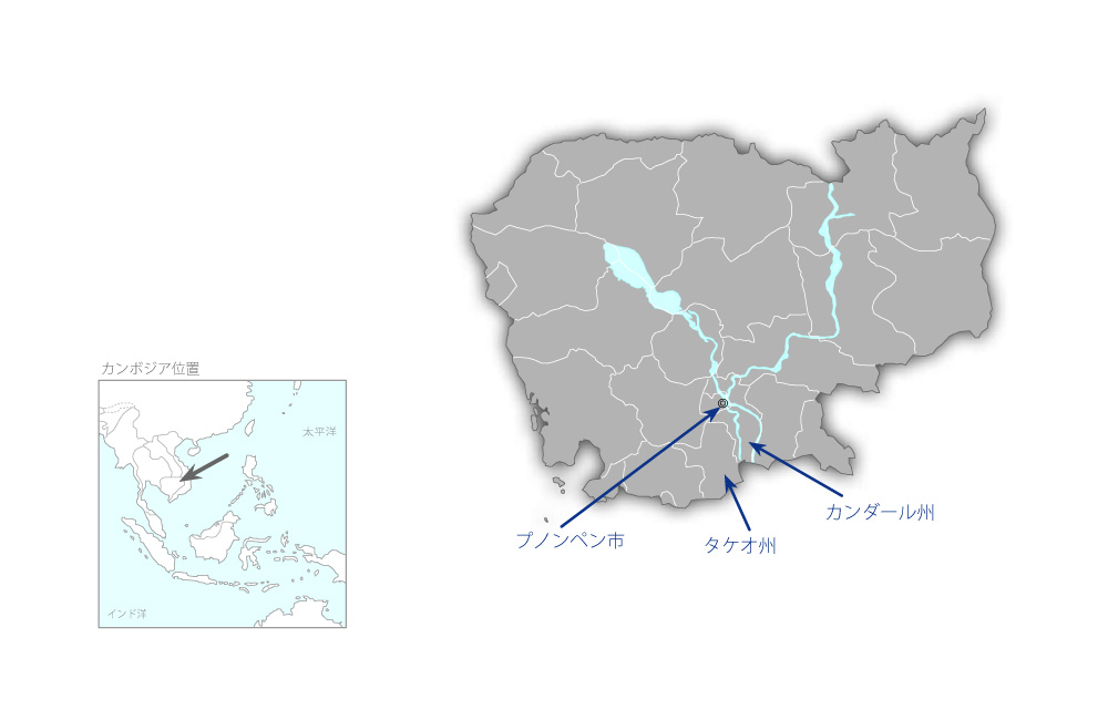 主要幹線道路橋梁改修計画（第1期）の協力地域の地図