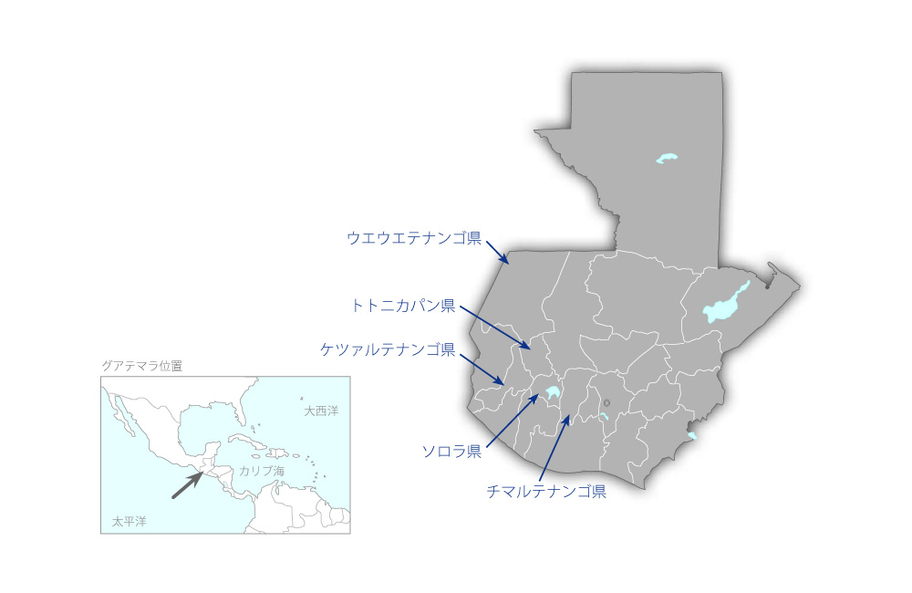 地方地下水開発計画（第1期）の協力地域の地図
