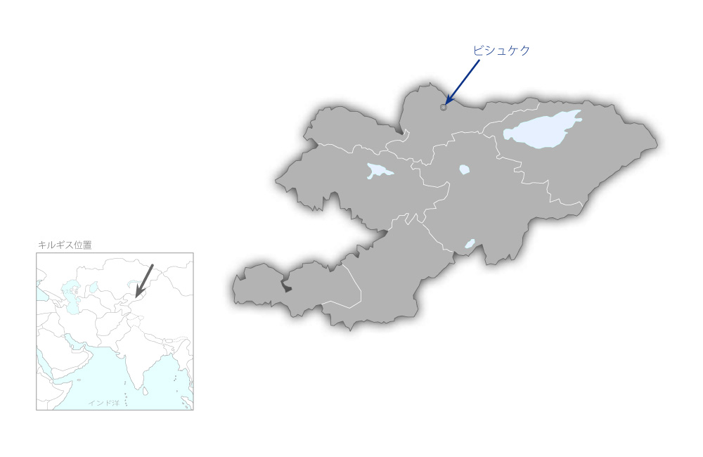 国営放送局番組制作機材整備計画の協力地域の地図