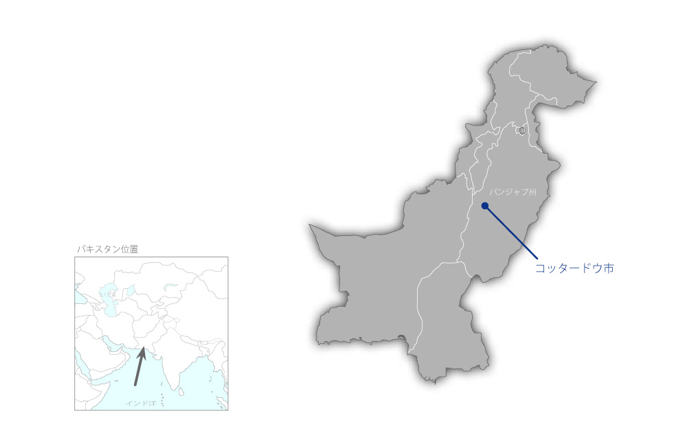 タウンサ堰水門改修計画の協力地域の地図