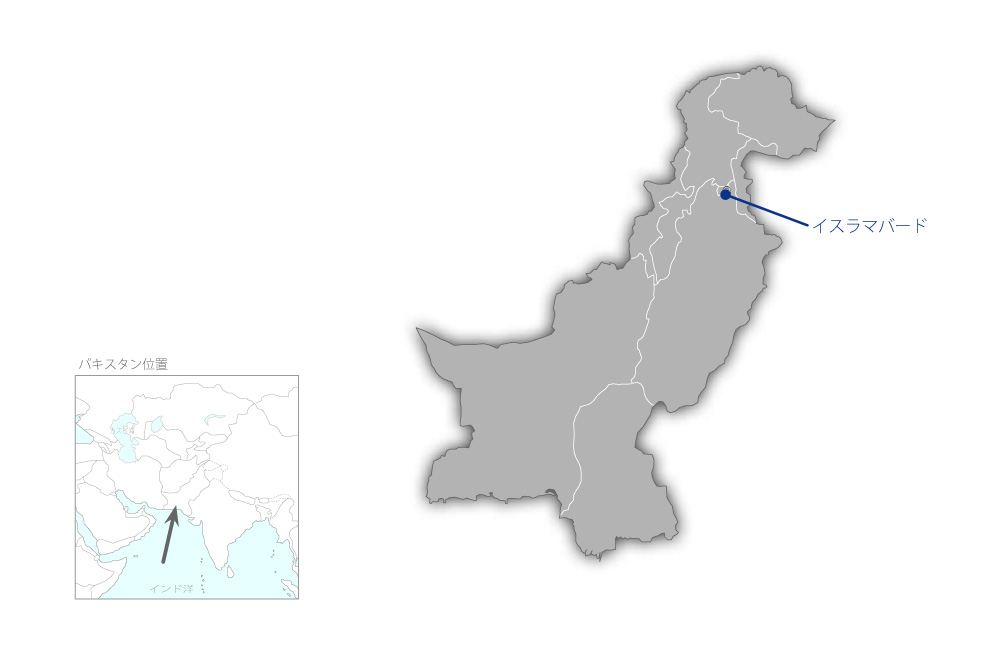イスラマバード小児病院改善計画の協力地域の地図