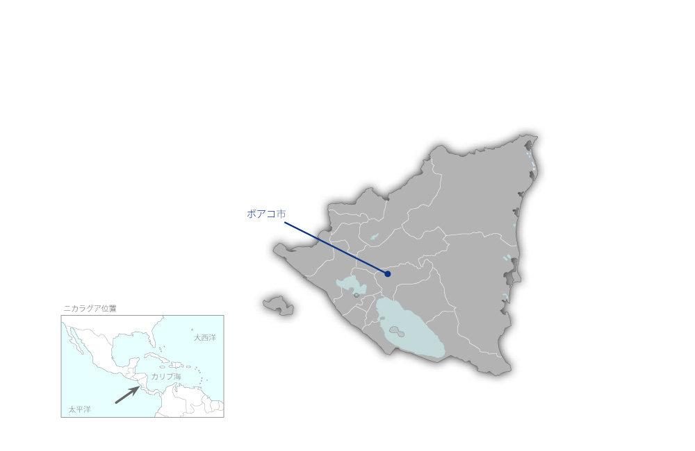 ボアコ病院建設計画の協力地域の地図