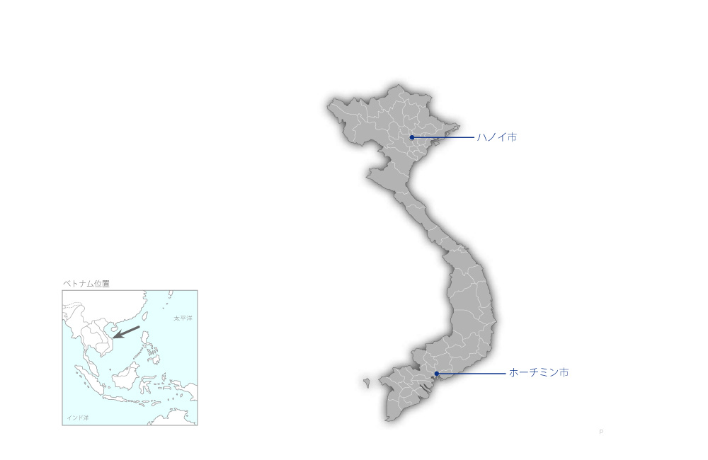 ベトナム日本人材協力センタープロジェクト（フェーズ2）の協力地域の地図