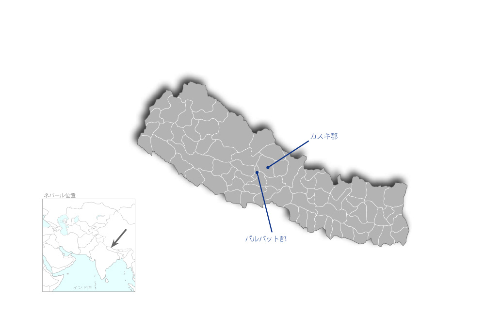 村落振興・森林保全計画2の協力地域の地図