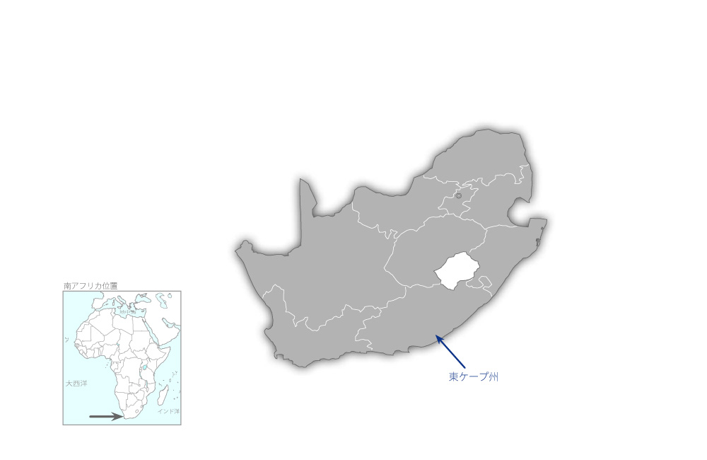 南部アフリカ医療機器保守管理能力向上プロジェクトの協力地域の地図
