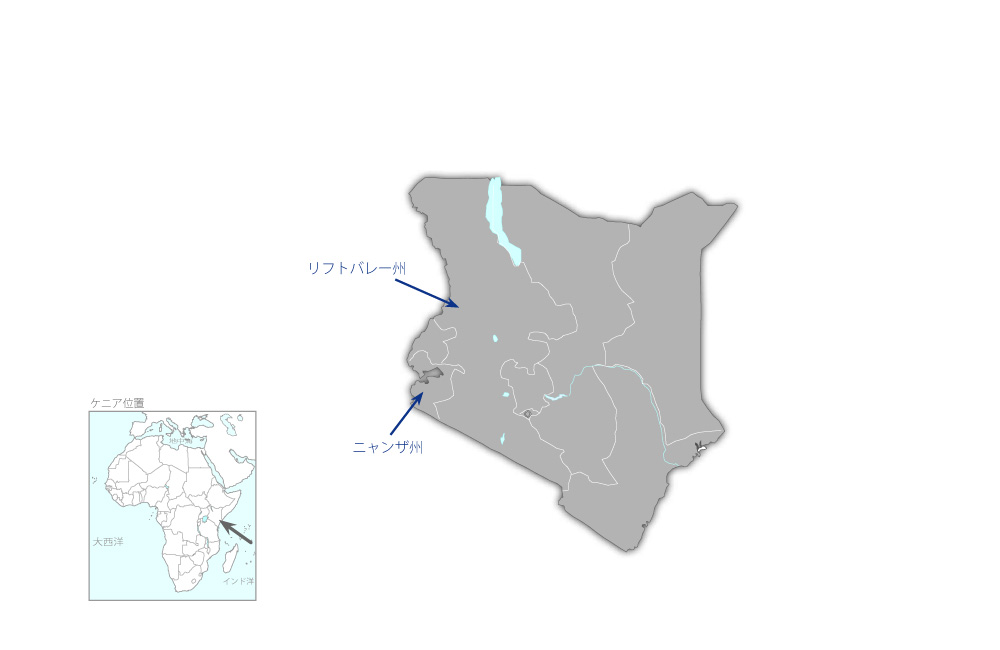 西部地域県病院整備計画の協力地域の地図