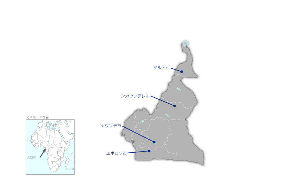 ラジオ放送機材整備計画の協力地域の地図