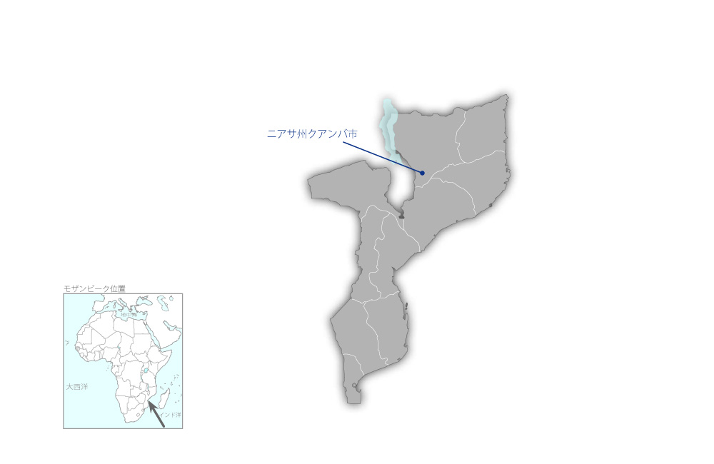 クアンバ教員養成学校建設計画の協力地域の地図