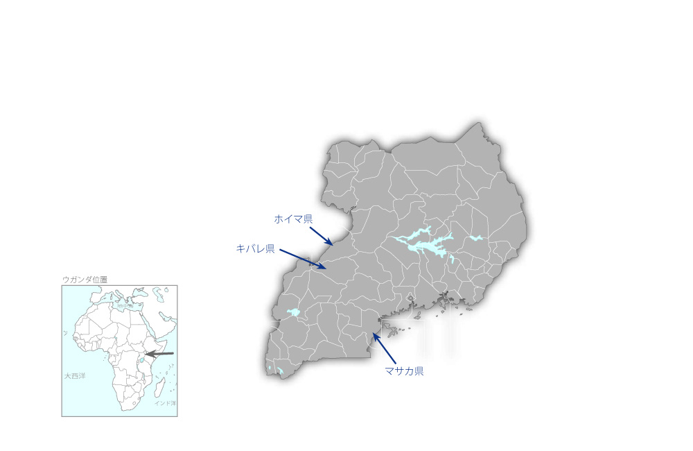 第二次地方電化計画（第1期）の協力地域の地図
