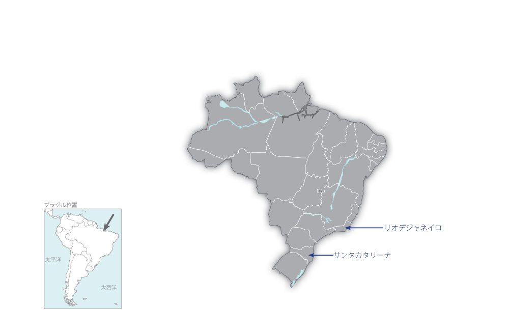 サトウキビ廃棄物からのエタノール生産研究の協力地域の地図