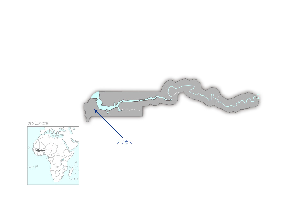 ブリカマ魚市場建設計画の協力地域の地図