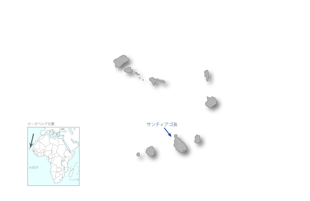 サンティアゴ島給水計画の協力地域の地図