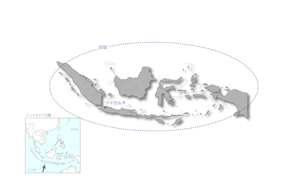 輸出振興庁機能改善プロジェクトの協力地域の地図