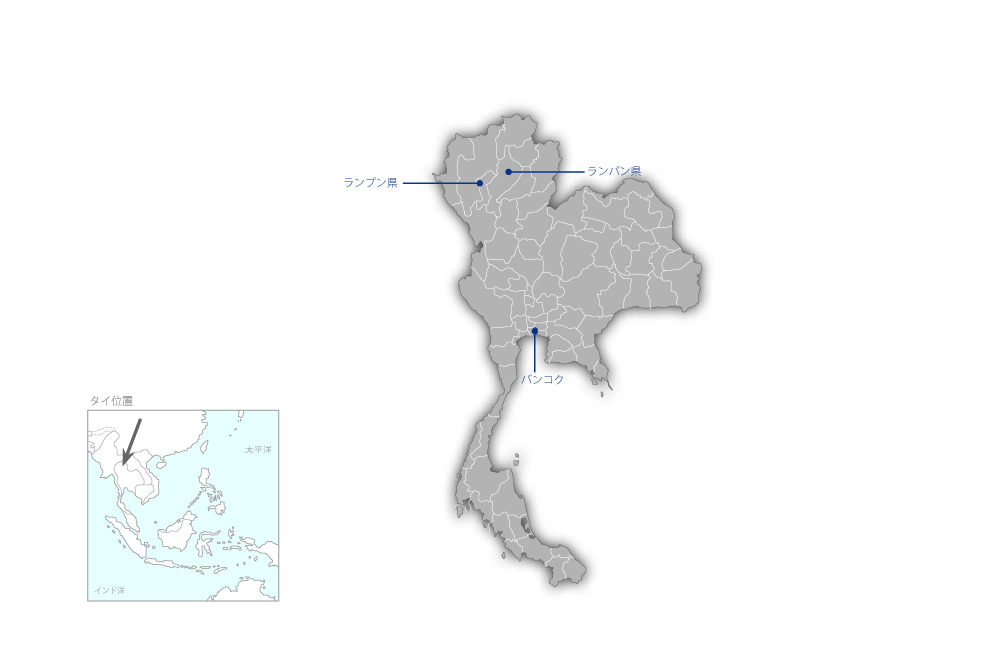 防災能力向上プロジェクトフェーズ2の協力地域の地図