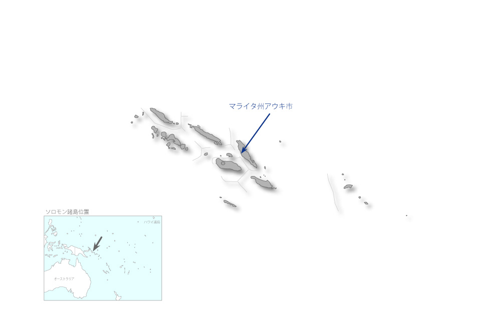 アウキ市場及び桟橋建設計画の協力地域の地図