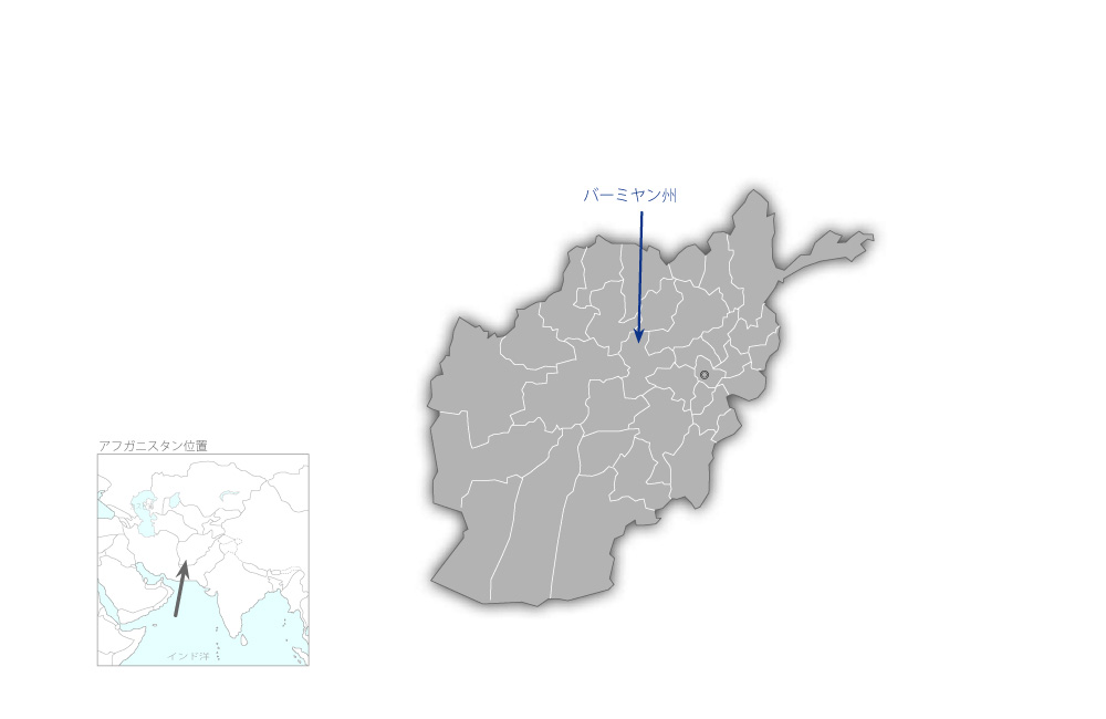 農村コミュニティ社会経済活性化プロジェクトの協力地域の地図