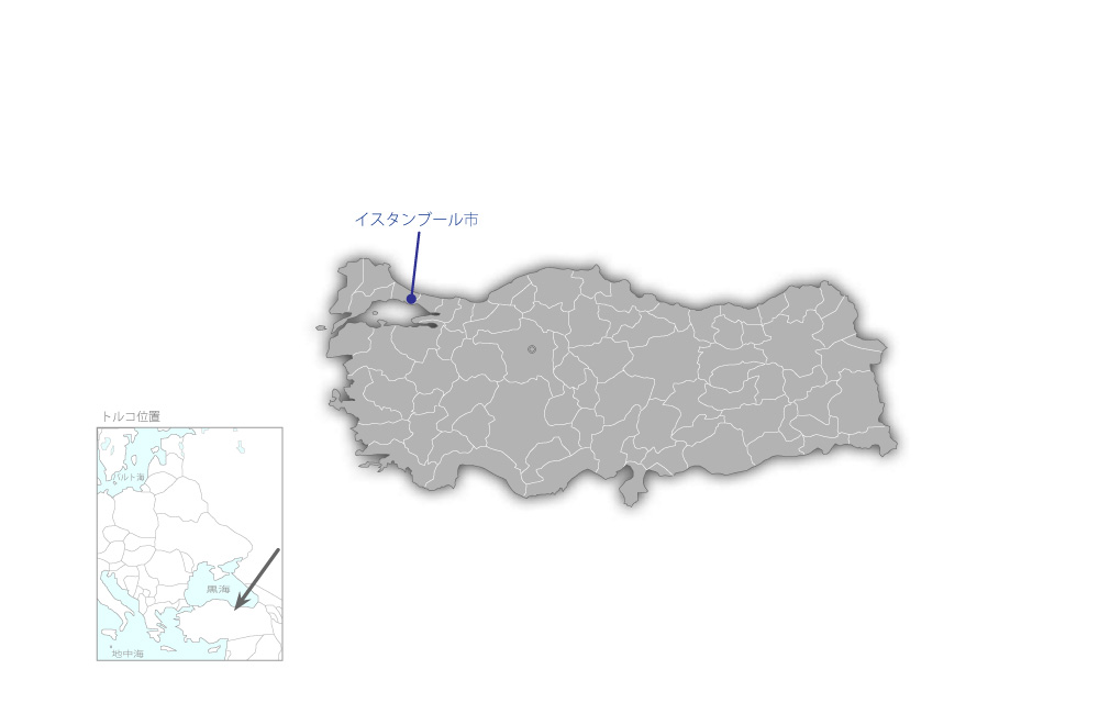 イスタンブール市歴史地区交通需要管理プロジェクトの協力地域の地図