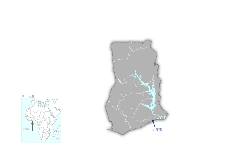アフリカ諸国電力技術者養成プロジェクトの協力地域の地図