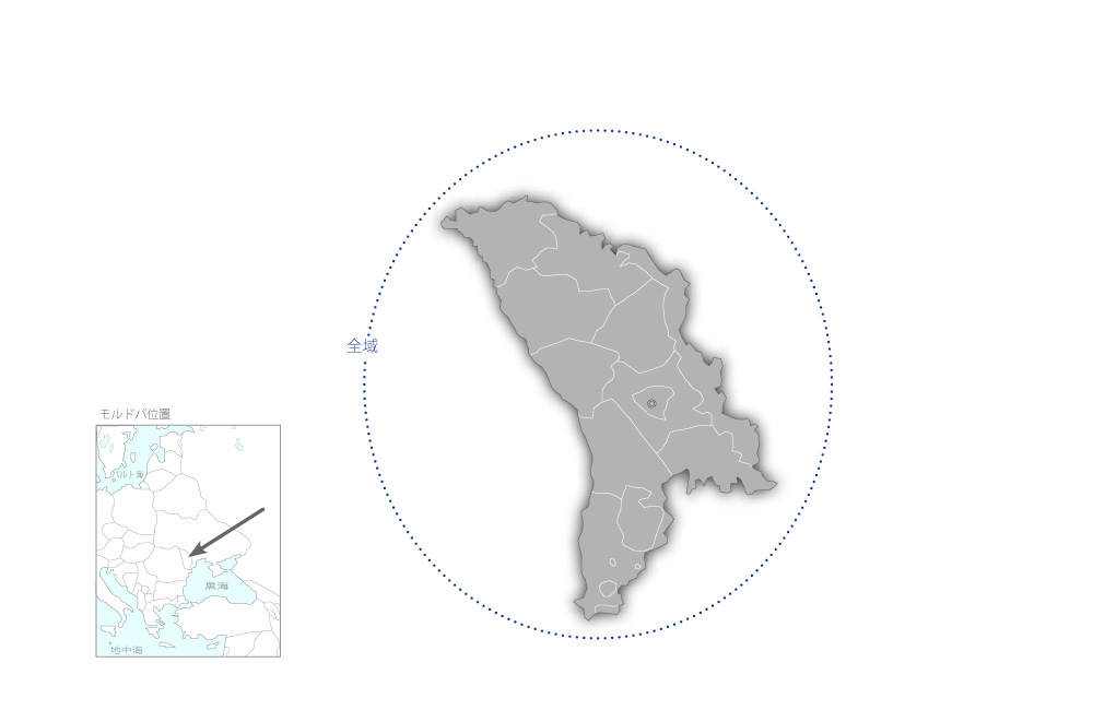 国土空間データ基盤構築のための基本地図データベースプロジェクトの協力地域の地図