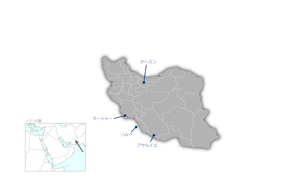 石油災害に対する緊急対応体制整備計画の協力地域の地図