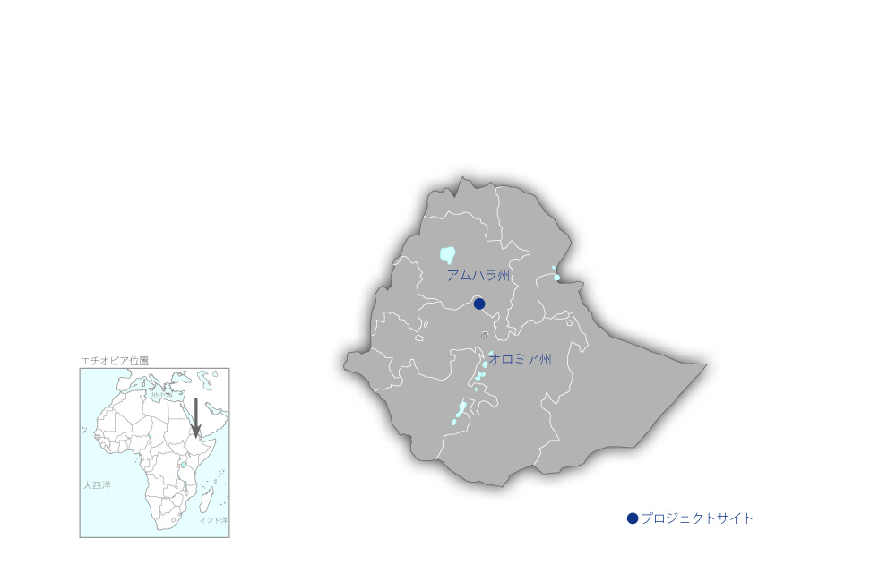 アバイ渓谷ゴハチオン-デジェン幹線道路機材整備計画の協力地域の地図