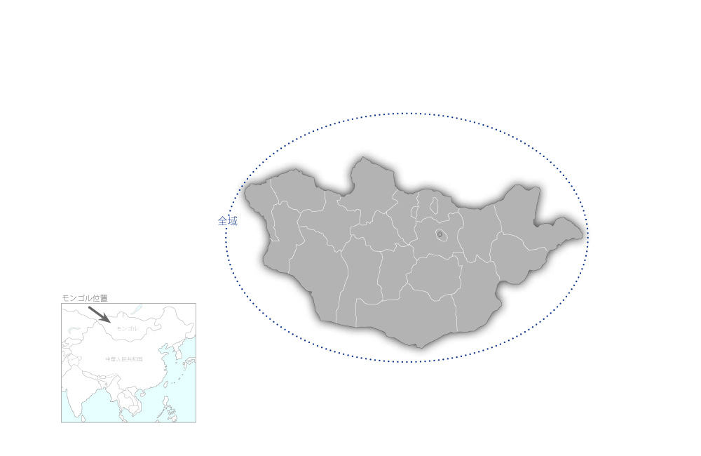 国立ラジオ・テレビ大学教育機材整備計画の協力地域の地図
