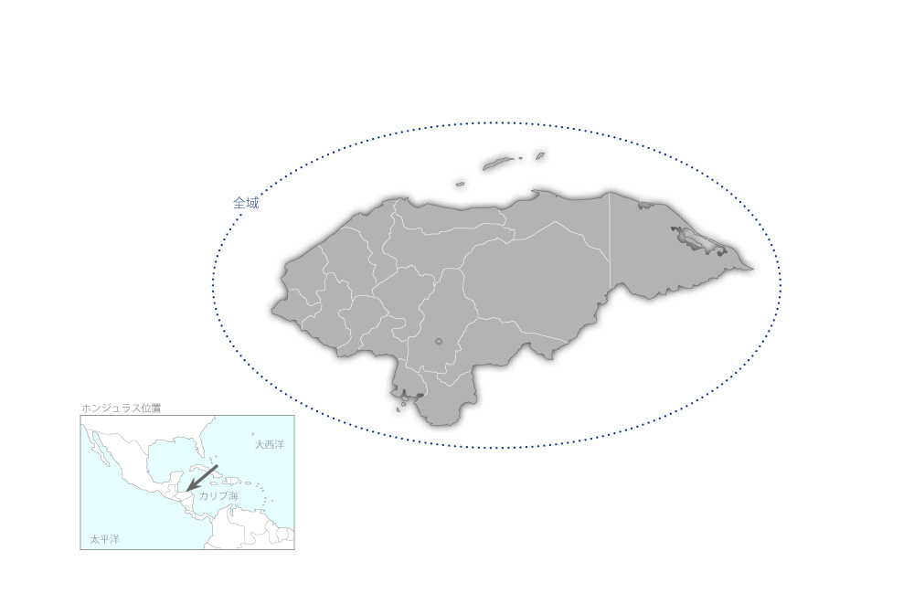 地方開発のための自治体能力強化プロジェクトの協力地域の地図