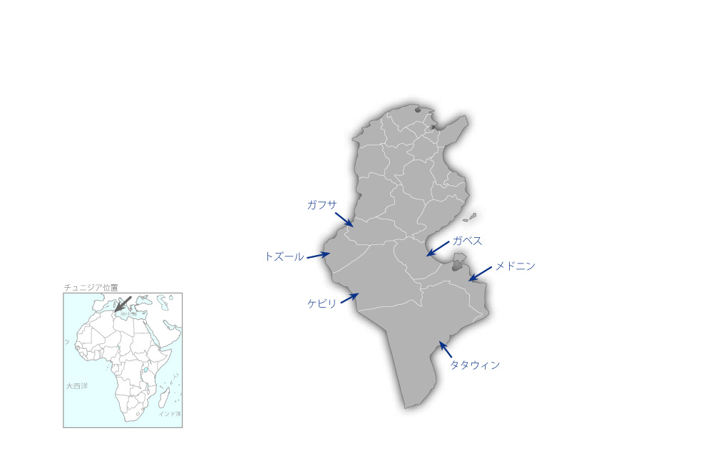 南部地域開発計画策定プロジェクトの協力地域の地図