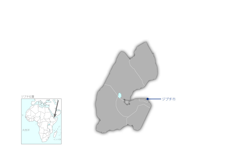 ジブチ市消防救急機材改善計画の協力地域の地図