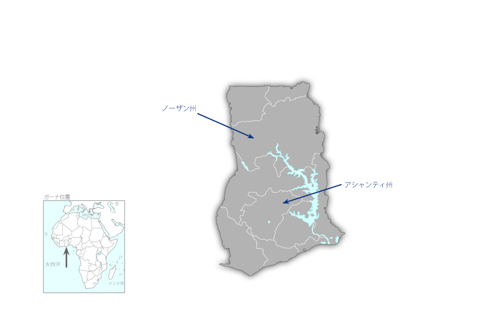 天水稲作持続的開発プロジェクトフェーズ2の協力地域の地図