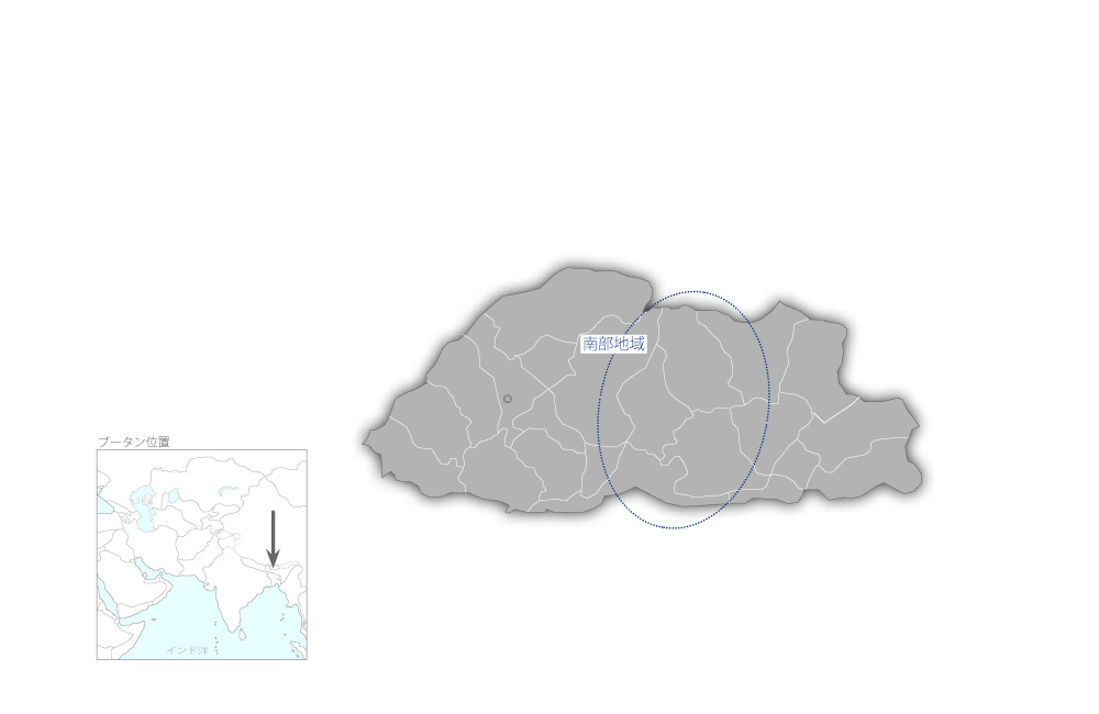 国家地理空間情報作成プロジェクトの協力地域の地図