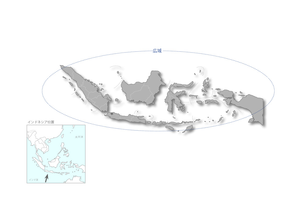 海上交通保安能力向上プロジェクトフェーズ2の協力地域の地図