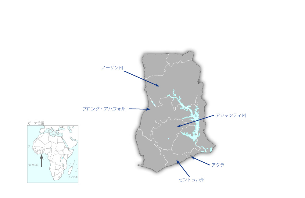 国家カイゼンプロジェクトの協力地域の地図