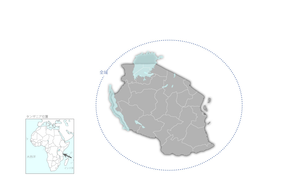 ASDP農業定期データシステム能力強化計画プロジェクトの協力地域の地図
