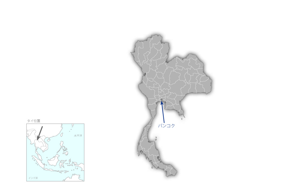 バンコク都気候変動マスタープラン2013-2023実施能力強化プロジェクトの協力地域の地図